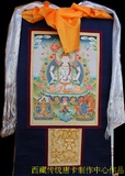 藏传佛教，手工唐卡画， 宗教用品  供品  ，唐卡画，洁白的哈达