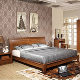 新中式实木床 乌金木色楠木双人床1.8 高箱床1.5米单人现代中式床