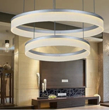 现代简约艺术铝材高档圆形吊灯LED灯创意客厅灯大堂复式楼灯餐灯