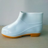 低筒白色食品卫生靴牛筋底防滑耐磨耐酸碱雨鞋男女士食品工作鞋