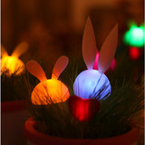 正品七彩种植月光兔小夜灯DIY创意室内情趣灯盆栽小草光控床头灯