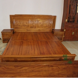 花梨木实木床山水床 双人床 现代中式红木家具卧室家具非洲黄花梨