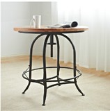 工厂直销欧式后工业设计铁艺实木餐桌咖啡桌椅圆桌吧台桌椅升降桌