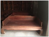 国森红木古典家具/交趾黄檀中式家具/老挝大红酸枝独板素板罗汉床