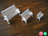 建筑模型制作材料 公共设施 室外休闲椅 ABS白色公园椅