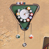好心艺 现代客厅挂钟 个性钟表 台球挂钟 时光倒流 创意时钟