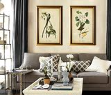 现代客厅沙发背景墙装饰画玄关竖版挂画中式花鸟壁画进口原版画芯
