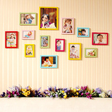创意婚纱组合相片墙儿童宝宝彩色相框挂墙欧式客厅卧室背景照片墙