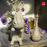 景德镇陶瓷艺术品摆件家居饰品创意动物摆设手工陶艺工艺品毛驴