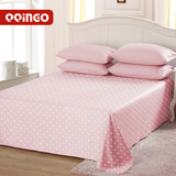 全棉床单单件单双人被单斜纹棉布纯粉红蓝色简约波点1.8 2.4 2.6