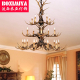 波西米亚灯具创意树脂复古典欧式鹿角吊灯别墅客厅酒店工程灯饰