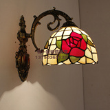 蒂凡尼欧式灯具卧室床头壁灯门厅过道灯卫生间镜前灯镜柜灯红玫瑰