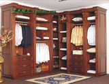纯实木衣柜定做 原木质整体衣帽间定制 美式家具转角组合衣橱柜子