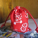 小饰品包装 纯棉青花 中国风图案 红色喜庆热卖首饰棉布袋子