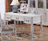 简约实木书桌 简易小书桌美式乡村家具欧式电脑桌白色写字台 特价