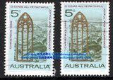 澳大利亚1968年烫金邮票 圣诞节 宗教圣地伯利恒 教堂建筑窗户 销