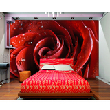 大型3D壁画壁纸 ktv包厢墙纸客厅沙发卧室背景墙纸红色蓝色玫瑰花
