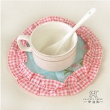 全棉咖啡杯垫布艺圆形田园餐具垫茶杯垫茶几隔热垫餐桌保护垫茶几