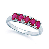 日本专柜代购直邮 tsutsumi 10k白金 红宝石5颗 戒指女 精包装
