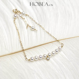 [HOBEA]14k包金正圆天然小珍珠手链女日韩系混搭轻珠宝可定制18k