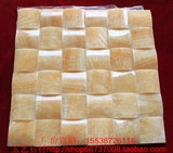 特级米黄玉5*5单向面包型天然大理石玉石马赛克拼图背景墙玄关