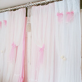 主播背景墙壁装饰帘新款公主白色粉色窗帘客厅卧室飘窗试衣间定做