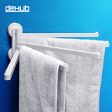 韩国卫生间浴室吸盘毛巾架双杆加长毛巾杆单杆挂杆塑料毛巾收纳架