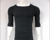 男女运动紧身衣短袖T恤中袖健身服跑步篮球训练打底衫棉黑色大码