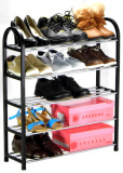 特价简易可拆装钢管宿舍鞋架 三四五层简单家用收纳鞋架塑料鞋柜
