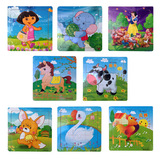 儿童婴儿幼儿宝宝益智早教木制9片拼图拼板玩具0-1-2-3岁朵拉动物