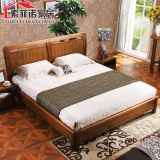 特价 全实木双人大床1.8米结婚床现代简约欧韩中式家具乌金楠木色