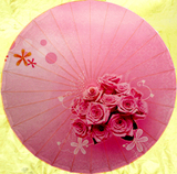 批发晴雨舞蹈道具装饰油纸伞防雨防晒美女玫瑰工艺礼品可定做粉红