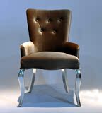 欧式餐椅橡木实木书桌椅带扶手办公休闲椅布面坐垫整装餐桌椅组合