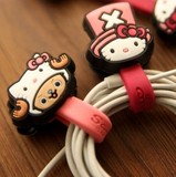 可爱韩国卡通款钉扣式理线器耳机绕线器 绕线夹 绑线带（2枚入）