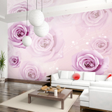 大型壁画3D立体电视背景墙纸客厅卧室婚房粉色浪漫玫瑰花特价壁纸