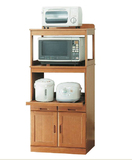 实木厨房置物架落地多层白色储物架餐边柜烤箱微波炉电器收纳柜子