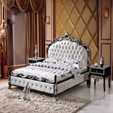 欧式实木真皮软床法式新古典婚床高档公主床1.5-2米双人太子床白