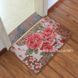 特价剪花玫瑰地毯浴室门垫紫薇地垫门厅脚垫厨房垫进门家居防滑垫