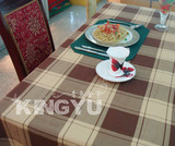 桌布艺田园台布方格子现代咖啡色西餐台布茶几布地中海欧式餐桌布