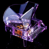 清凉音 紫色水晶钢琴 音乐盒八音盒女友生日礼物女创意礼品