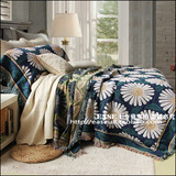 出口纯棉床单床尾毯加大桌布粗线毯挂毯休闲毯沙发毯飘窗垫 花魁