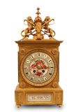 19世纪法式狮兽徽盾剑饰镀金钟/巴黎H.P. Co.机芯/西洋古董钟表