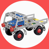 DIY手动合金拼装益智玩具 金属拼装拆装汽车工程车玩具模型