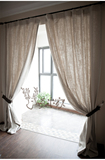 进口品质加厚棉麻 美式乡村日式隔断客厅卧室 法式亚麻条纹窗帘