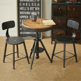 美式铁艺实木餐椅接待洽谈铁皮休闲咖啡椅子奶茶店咖啡厅桌椅组合