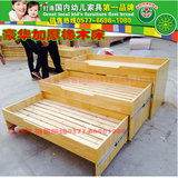 幼儿园设备幼儿床原色3三层推拉床儿童多层床实木幼教床厂家直销