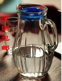 包邮耐热透明凉冷水壶 创意大肚瓶子大容量玻璃水瓶果汁饮料杯2L