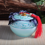 礼盒包装龙泉青瓷茶叶罐手工创意茶缸普洱红茶罐醒茶罐密封罐