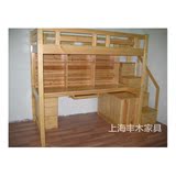 上海家具定制松木儿童床高组合床实木单人床踏步梯储物电脑桌组合