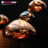 碧得森现代简约欧式创意设计 餐厅吧台楼梯灯具 黄铜碗玻璃吊灯